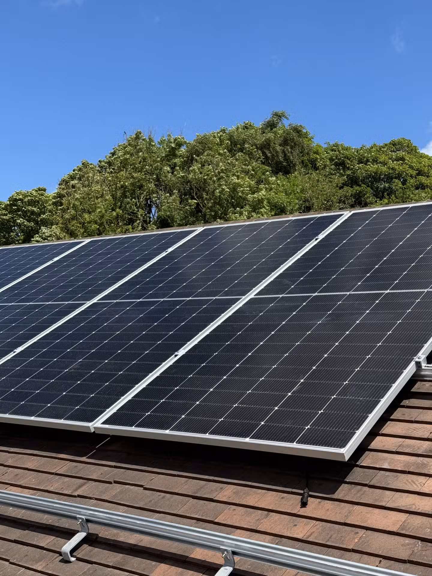 Solar panels installed on farm barn roof UK