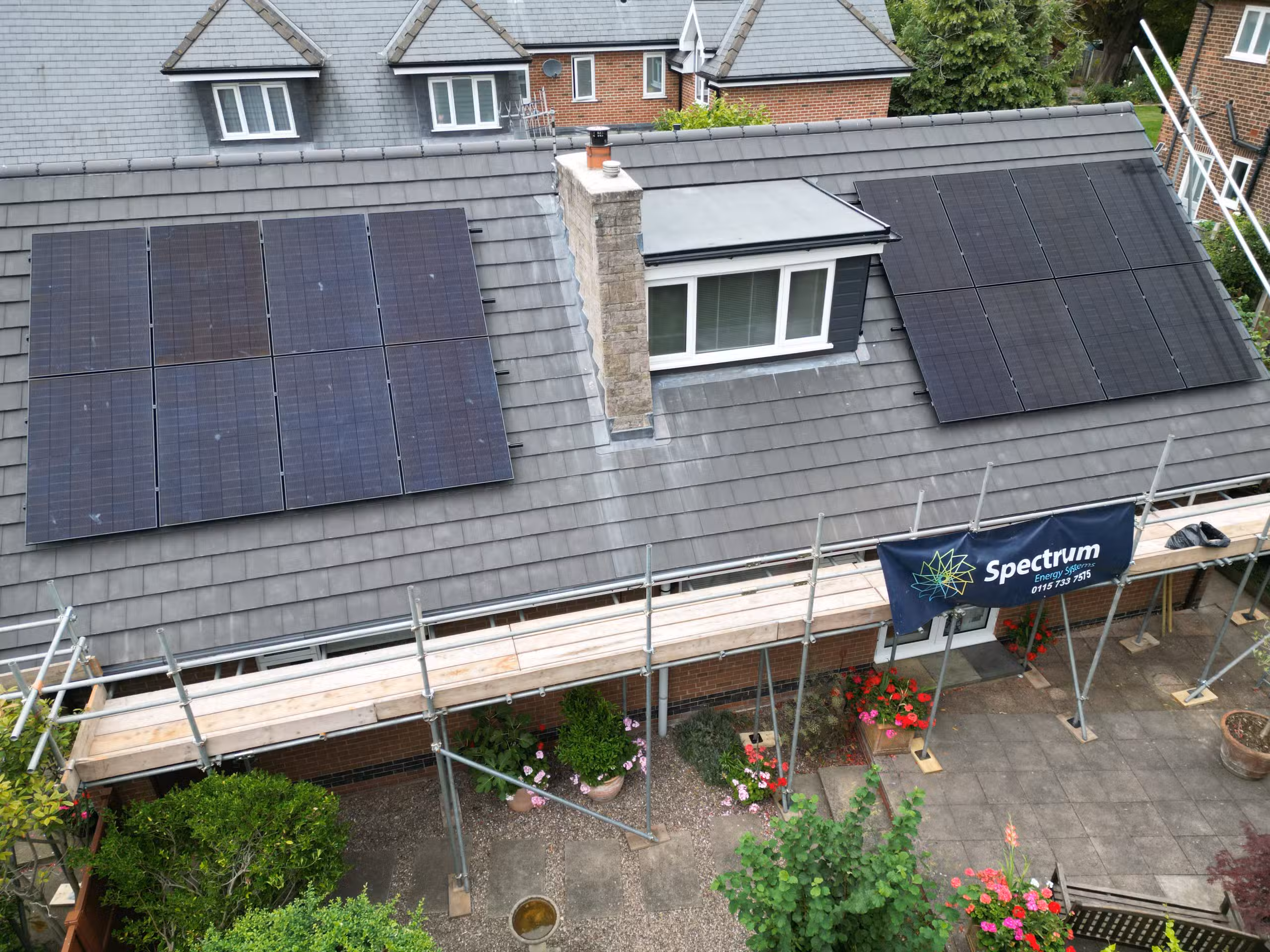Solar PV panels contributing to UK net zero targets