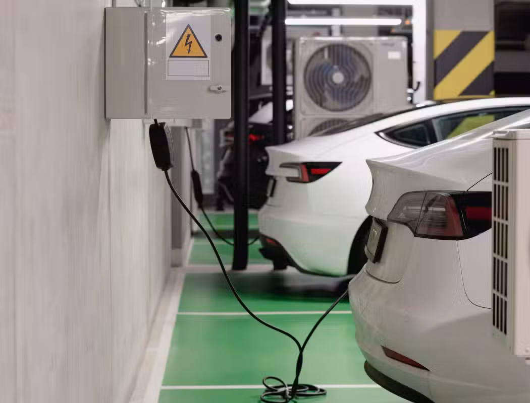 Home EV charging wallbox installation showing Type 2 connector