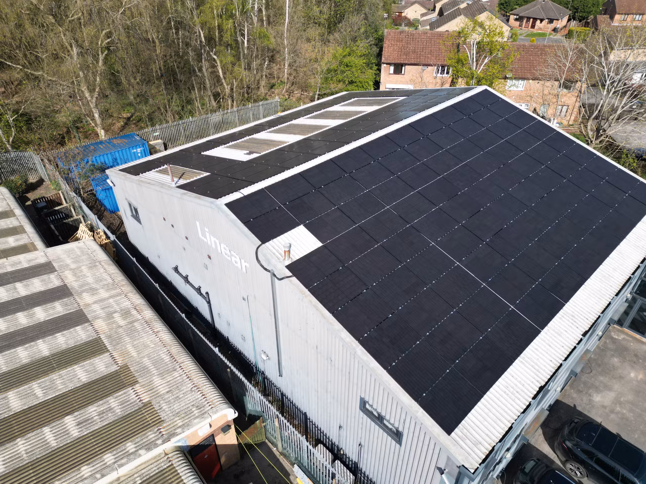 Solar panels installed on a UK residential roof generating clean renewable energy