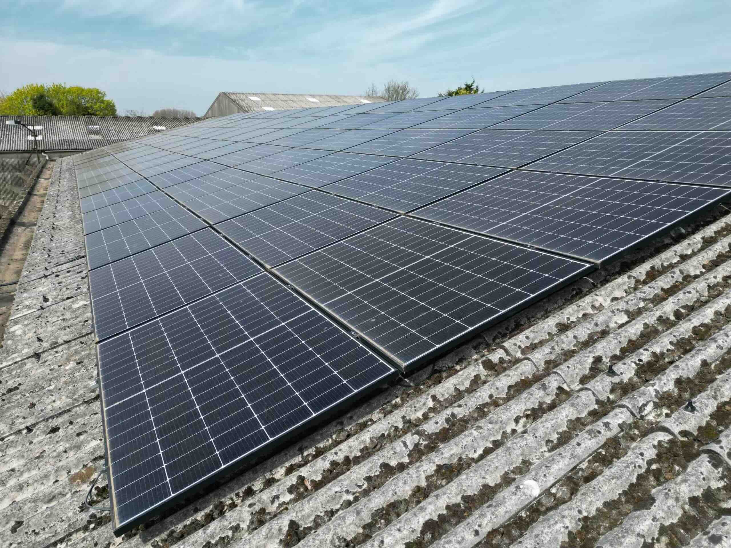 Commercial Solar Power Royston South Yorkshire on industrial roof S71