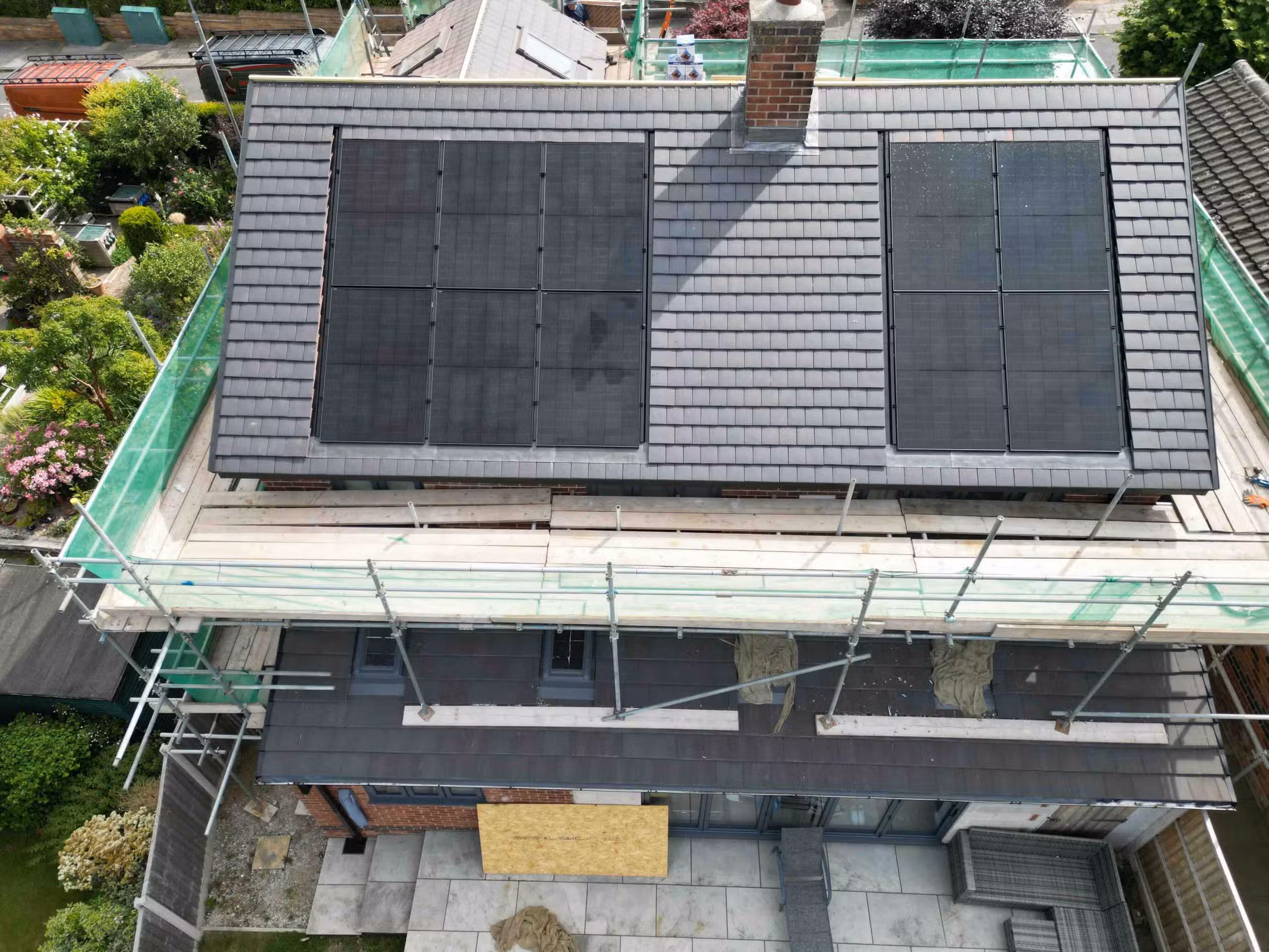 Home solar power installation on a Alford residential rooftop