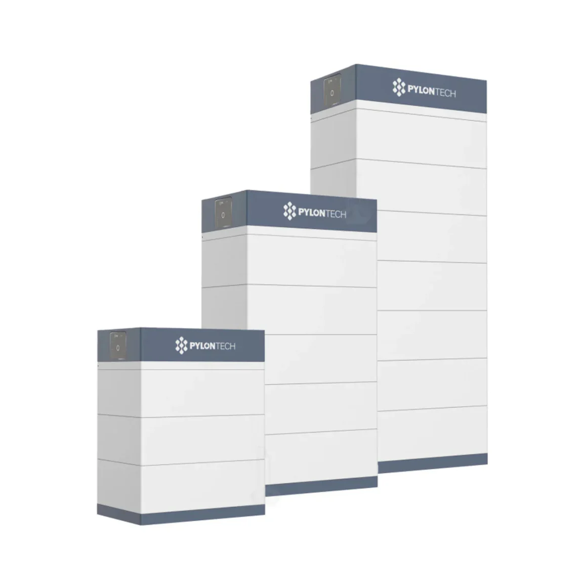 Pylontech Force H3 modular battery stacks &mdash; three stack sizes showing the scalability of commercial LFP battery storage fitted by Spectrum Energy Systems