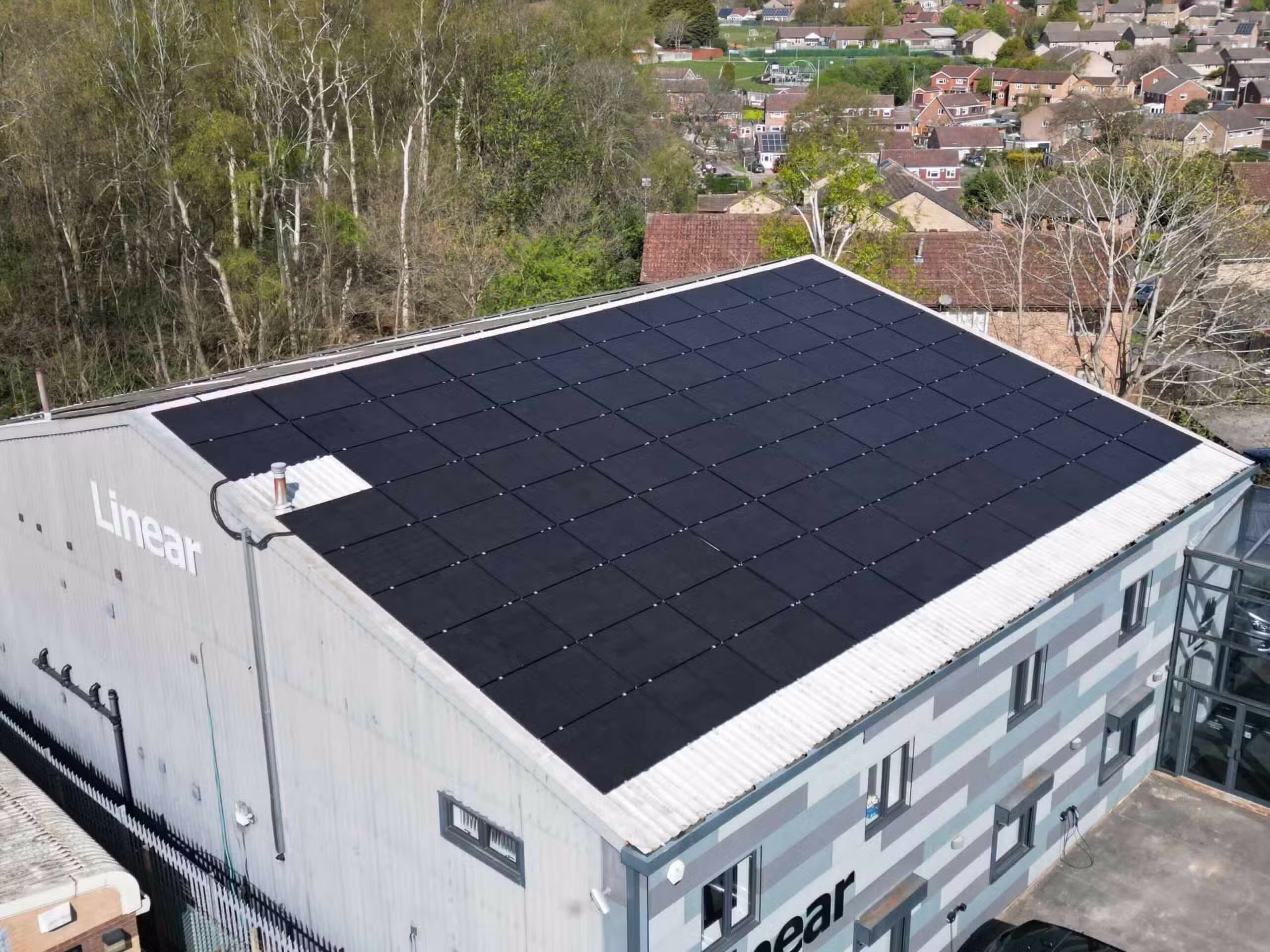 Solar panels installed on a Spilsby business premises rooftop