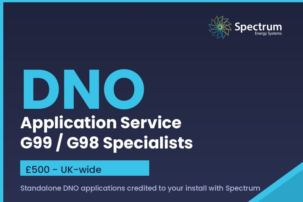 DNO application service — Spectrum Energy Systems handles G99 and G98 grid applications for commercial sites across the UK