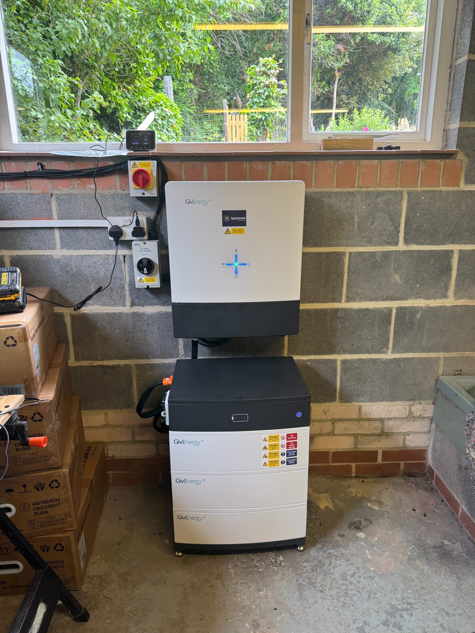 hybrid vs string inverter — GivEnergy 10kW Hybrid Inverter And Battery Stack (Spectrum Energy Systems UK installation)