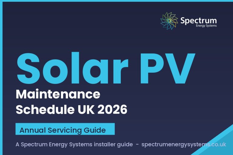 solar panel maintenance schedule UK — annual servicing (Spectrum Energy Systems UK installation)