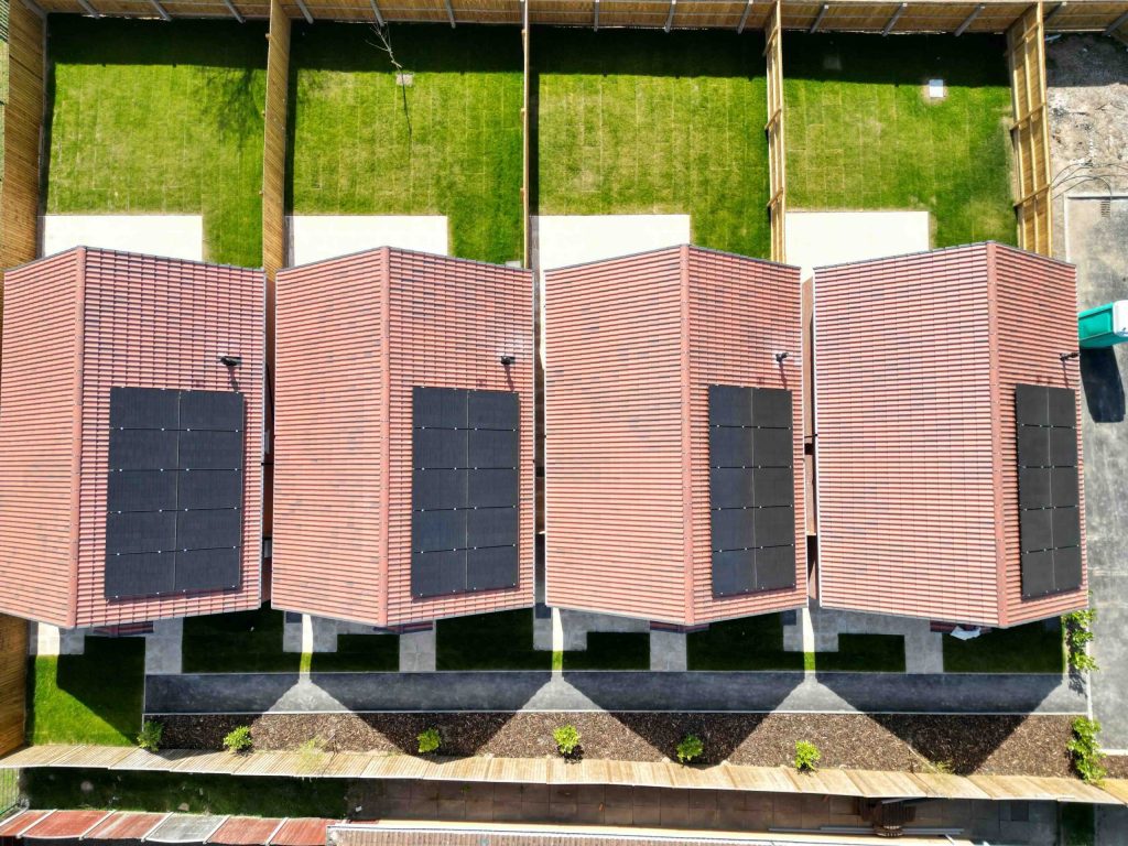 Smart home energy solutions - new-build homes fitted with all-black solar panels by Spectrum Energy Systems, East Midlands