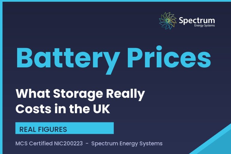 Solar battery prices UK guide with real package figures from Spectrum Energy Systems