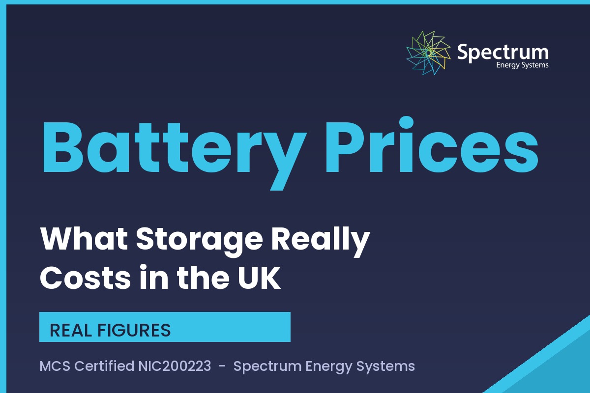 Solar battery prices UK guide with real package figures from Spectrum Energy Systems