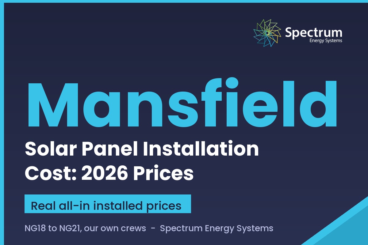 Solar panel installation cost Mansfield 2026 guide with real all-in prices from Spectrum Energy Systems