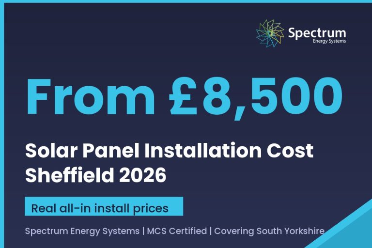 Solar panel installation cost Sheffield 2026 guide with real all-in prices from Spectrum Energy Systems