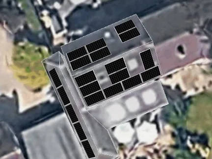 3D roof design showing 20 solar panels on a roof in Acton, ST5
