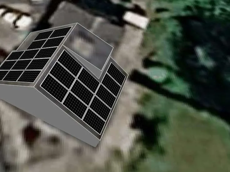 3D roof design showing 24 solar panels on a roof in Barrow upon Soar, LE12