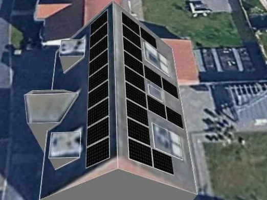 3D roof design showing 24 solar panels on a roof in Bilborough, NG8
