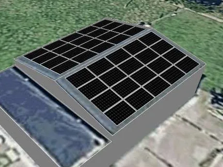 3D roof design showing 40 solar panels on a roof in Brinsley, NG16