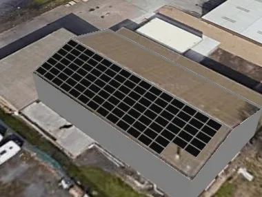 3D roof design showing solar panels on a roof in Lincoln, LN6