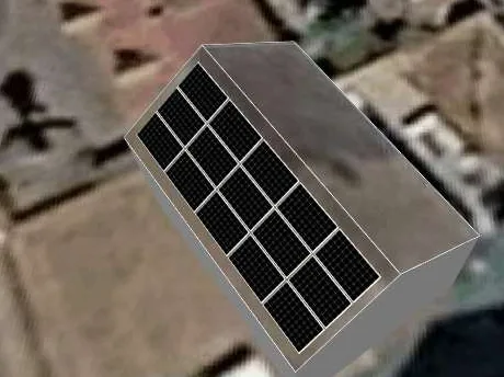 3D roof design showing 15 solar panels on a roof in Mansfield, NG21