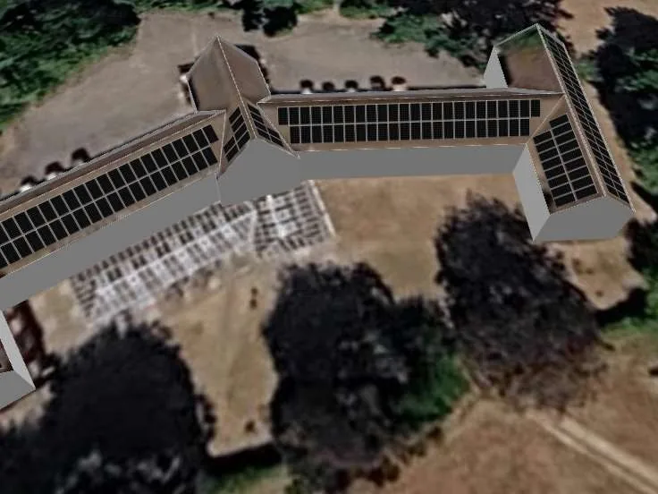 3D roof design showing 178 solar panels on a roof in Mattersey, DN10