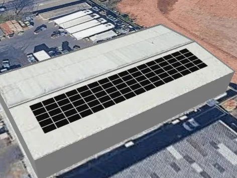 3D roof design showing 80 solar panels on a roof in Nottingham, NG3