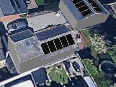 3D roof design showing 20 solar panels on a roof in Sandiacre, NG10