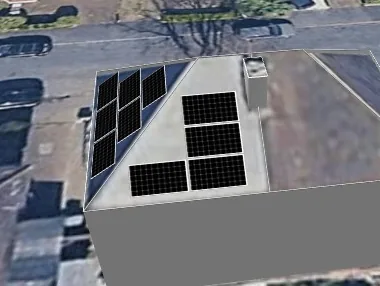 3D roof design showing 10 solar panels on a roof in Sherwood, NG5