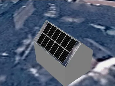 3D roof design showing 12 solar panels on a roof in Spalding, PE11
