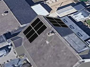 3D roof design showing solar panels on a roof in Stapleford, NG9