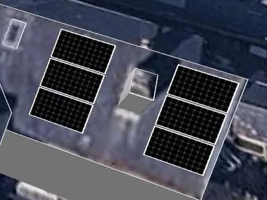3D roof design showing 13 solar panels on a roof in Stoke-on-Trent, ST4