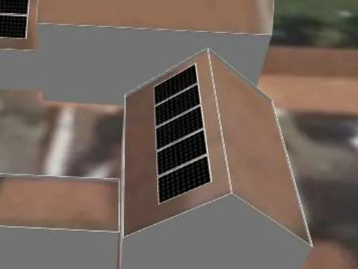 3D roof design showing 9 solar panels on a roof in Sutton on Trent, NG23